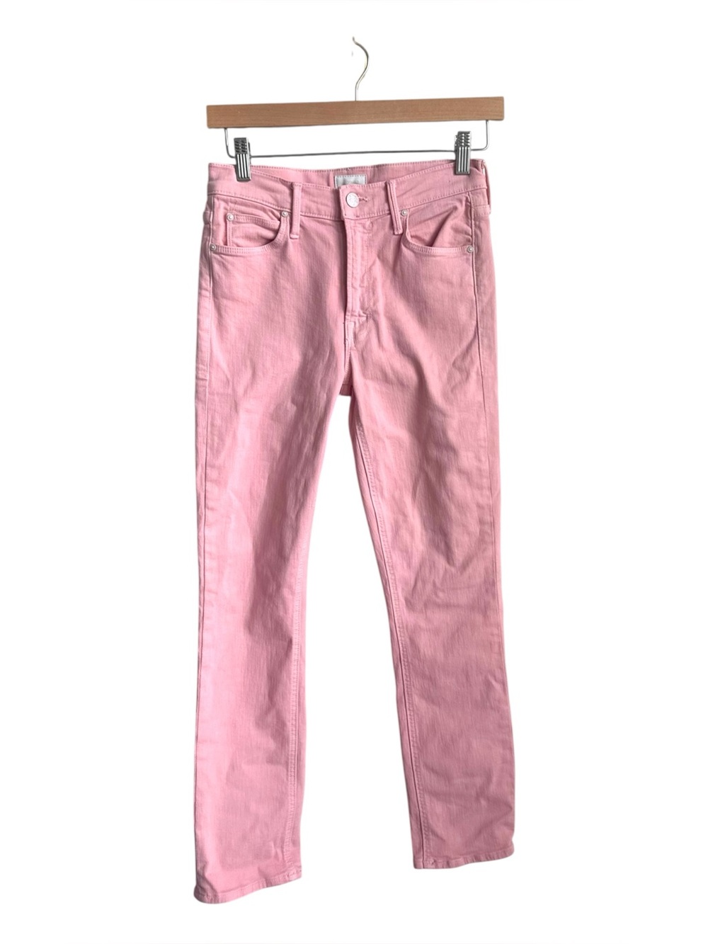 MOTHER Pastel Pink Straight-Leg Jeans